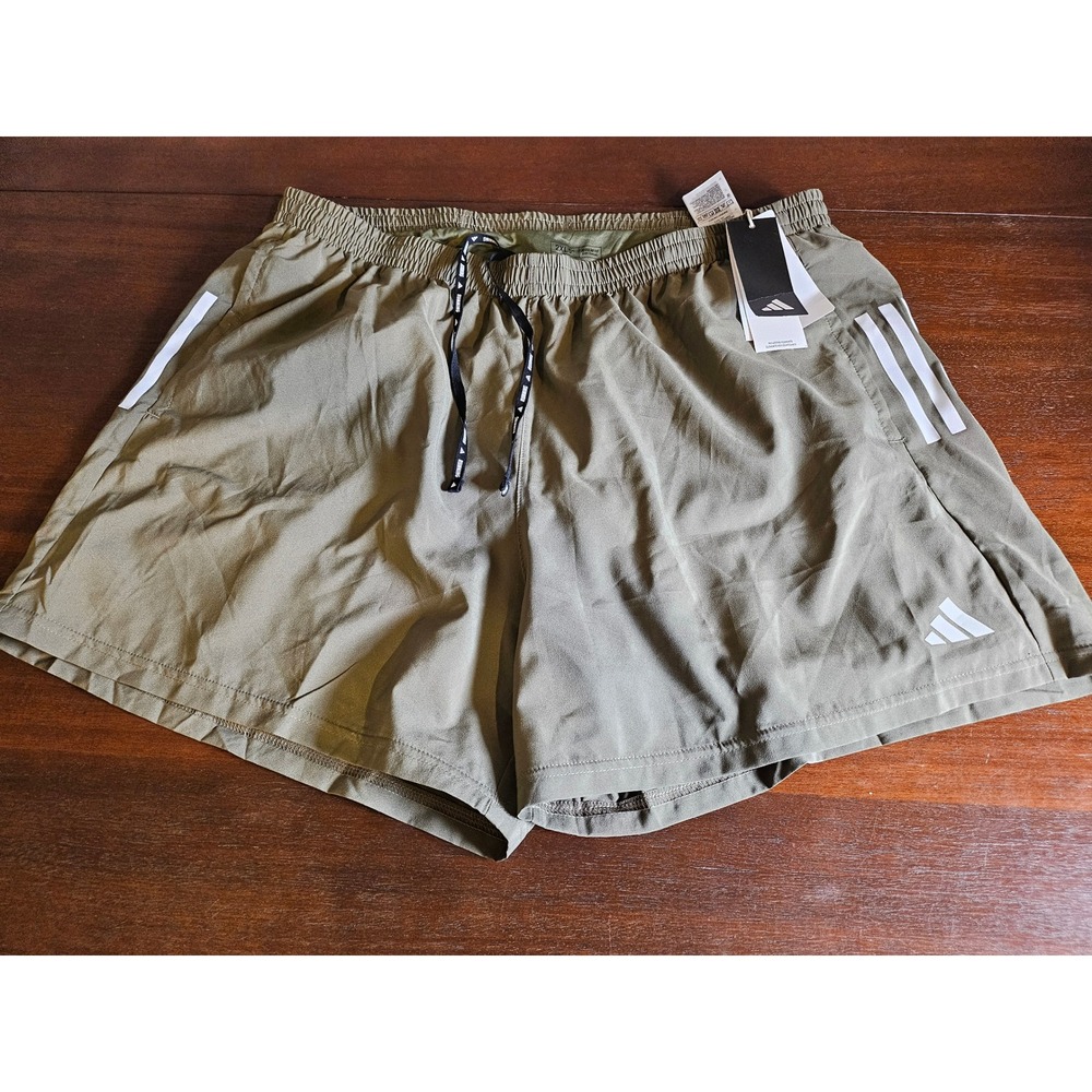 Adidas Own The Run Shorts Mens 2XL Olive Strata AEROREADY 5 Inch IZ4400